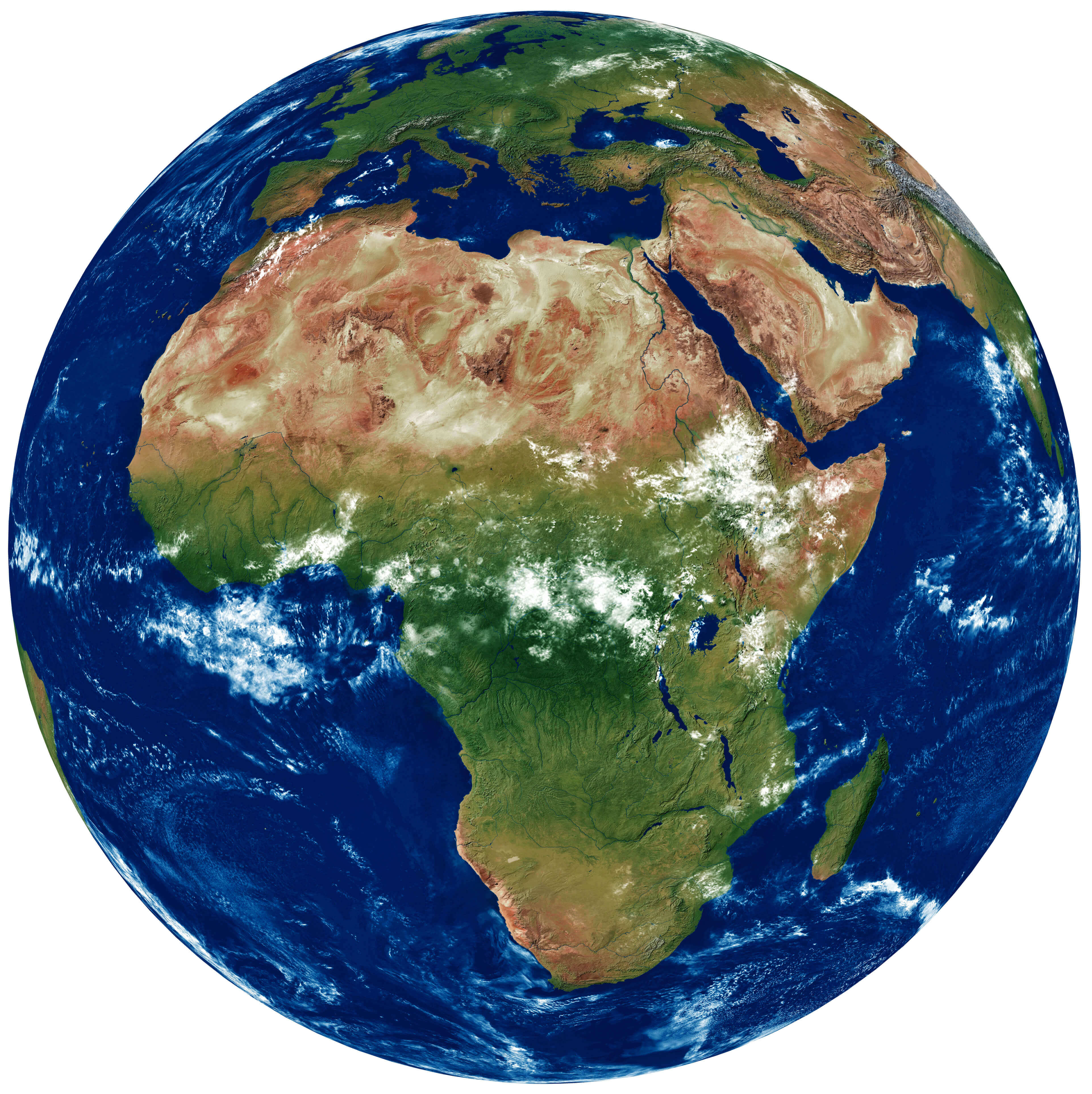 africa earth satellite map